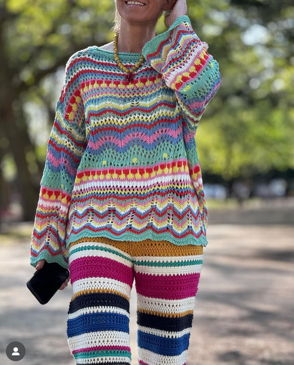 Knit rainbow sweater